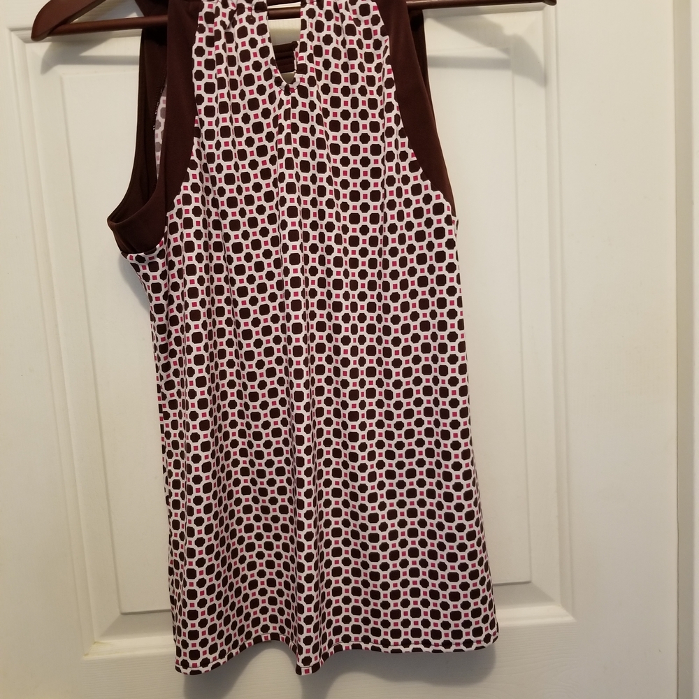 Banana Republic Brown and Pink Patterned Tank Top